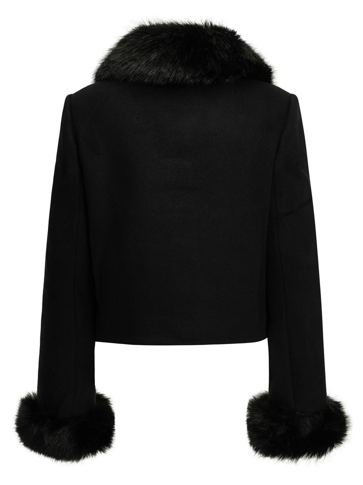 Self-Portrait Short Wool Coat Jackets and Coats - Black | f3b370807d4bc53866e4396706e962bd3a041b17