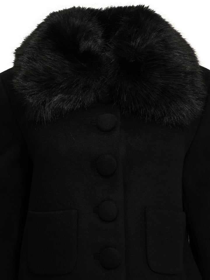 Self-Portrait Short Wool Coat Jackets and Coats - Black | 0d3027c1c5e743427a92afd8864aacb996f7ed65