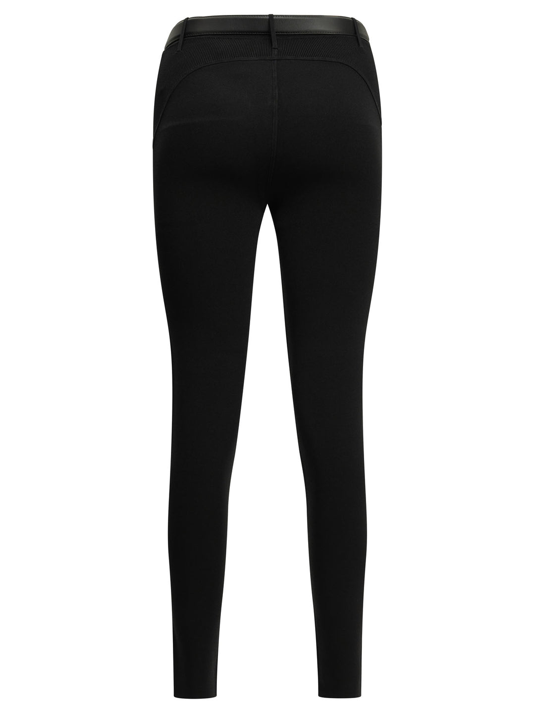 Self-Portrait Knit Leggings Trousers Black