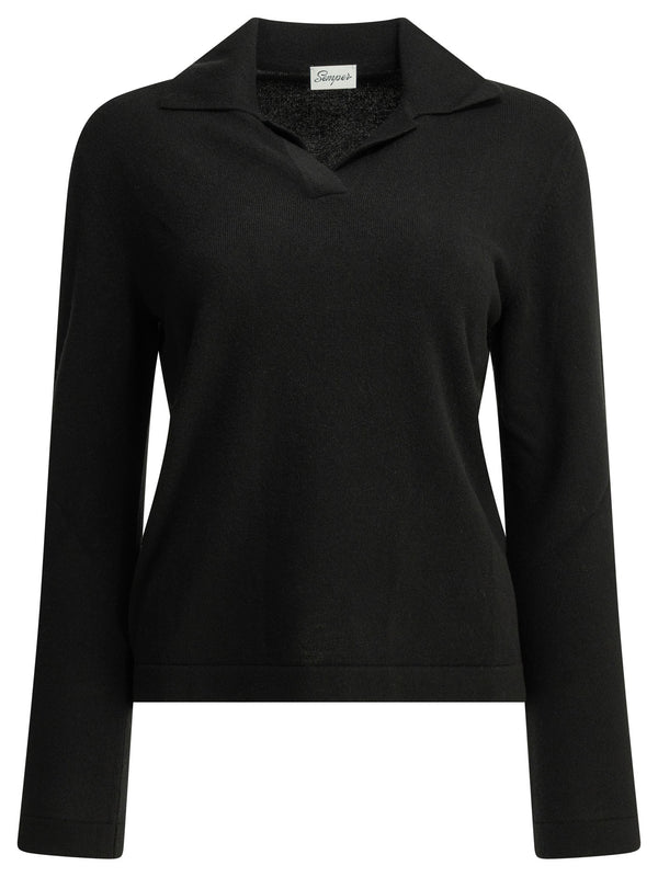 Cashmere Polo Sweater Knitwear Black