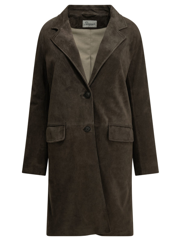 Padded Suede Jacket Jackets And Coats Brown