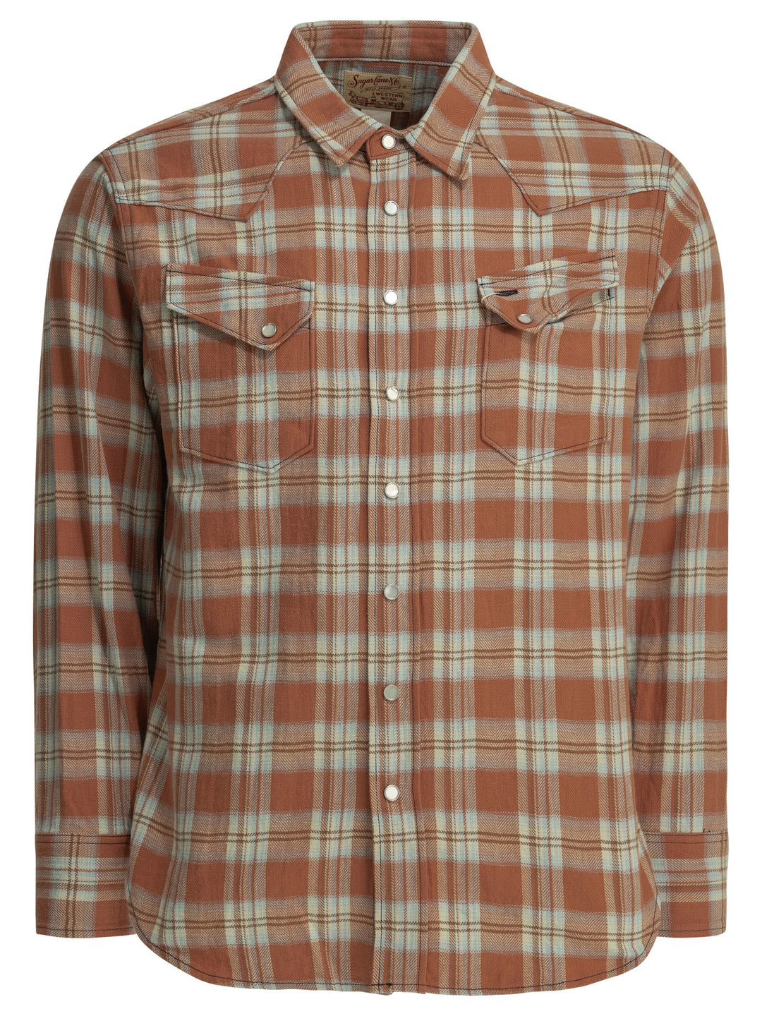 Sugar Cane Casual Plaid Shirt Shirts - Orange | 29da87b0b8c38ebbd4fda627ea027f9e0fad7b1b