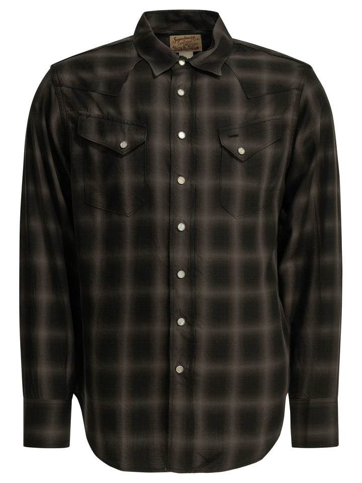 Sugar Cane Casual Plaid Shirt Shirts - Brown | 44a648f27084fffd3f375f24c57bf302cc25297e