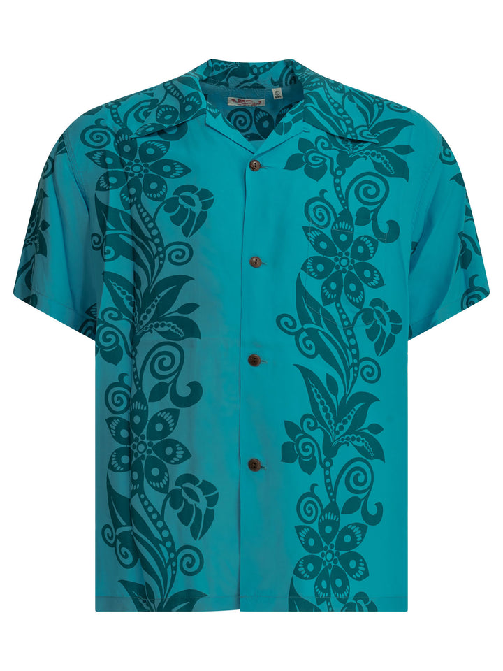 Sun Surf Pictograph Flower Shirts - Light blue | 679381b9ed9e4785b72c38ad08ffaec267b01658