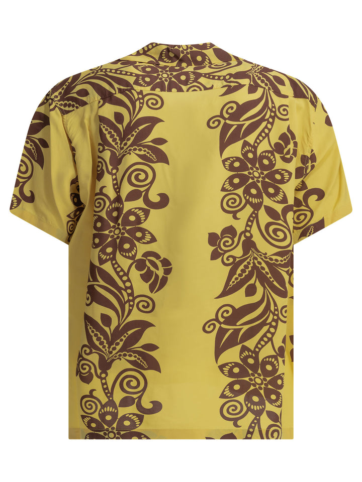 Sun Surf Pictograph Flower Shirts - Yellow | 449b32d99fa66524d2feee6cdb0880f29ab452b8