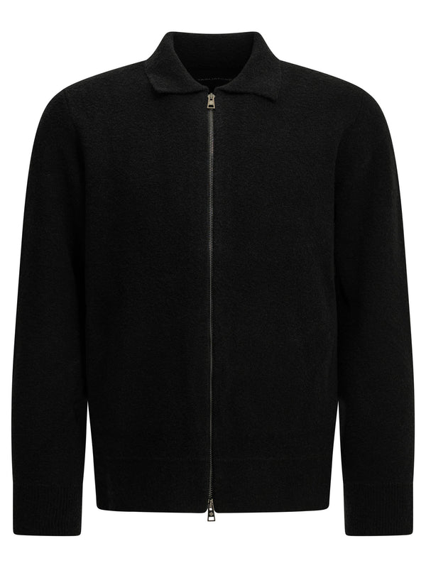 Wool Sweater With A Zipper Knitwear Black