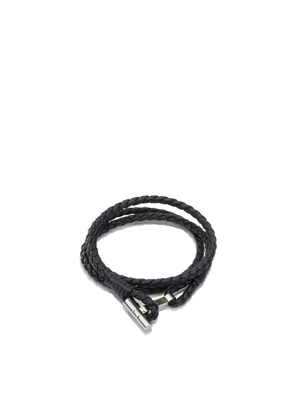 Braided Leather Bracelet Jewels Black
