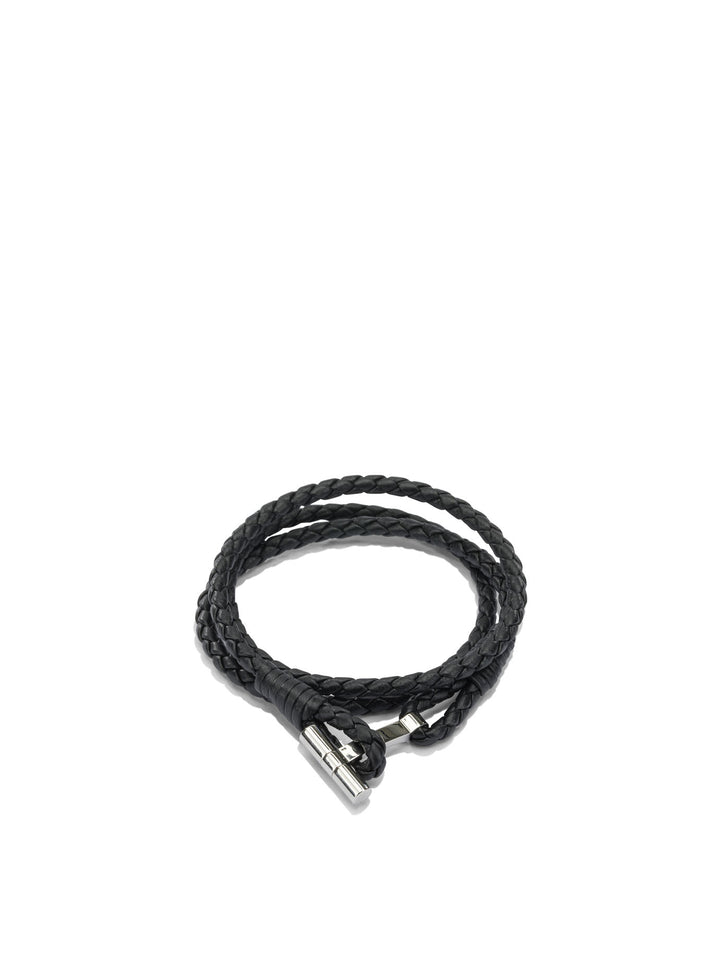 Tom Ford Braided Leather Bracelet Jewels - Black | 7aef9c1761932dab2fe9357747a09c8e32f63d4b