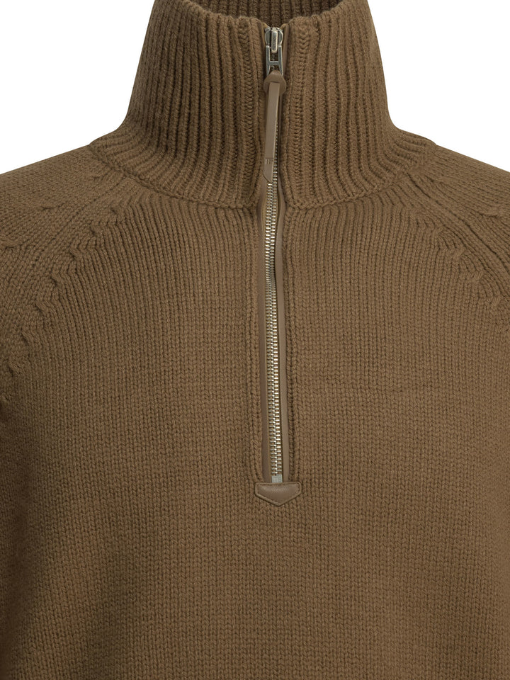Tom Ford Cashmere Wool Blend Half-Zip Sweater Knitwear - Brown | ec38f8abfc868f6e178868cf413396727ce466f5