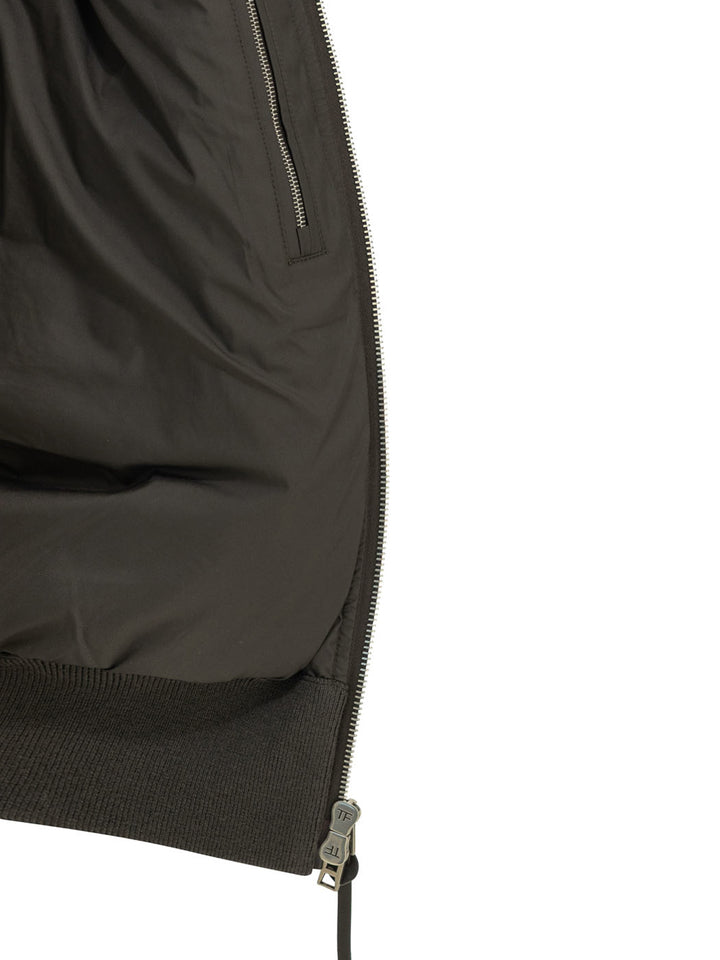 Tom Ford Nylon And Wool Short Down Jacket Jackets and Coats - Grey | b8a4eb606835b232b5337a036656234fbd49c206
