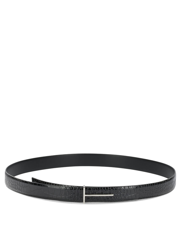 Tom Ford T Line Belts - Black | bad19cfbe863fb85e4232d79d5c6fb23e0b84106
