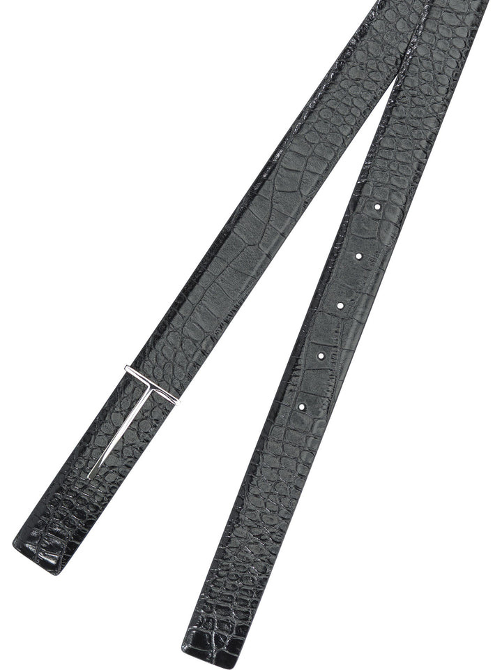 Tom Ford T Line Belts - Black | 66084db9d24181a1e310264822884e7af9db275e