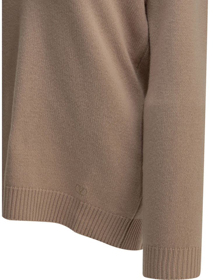 Valentino V-Neck Cashmere Sweater Knitwear - Pink | b81d90771f0b00fde2584dd6a67a135e3e2cc280