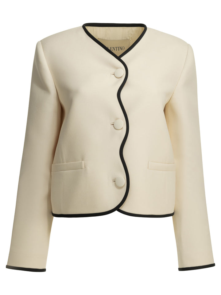 Valentino Crepe Couture Blazer Jackets and Coats - White | ef773f62bbf244946cbbcafec64089897e942593