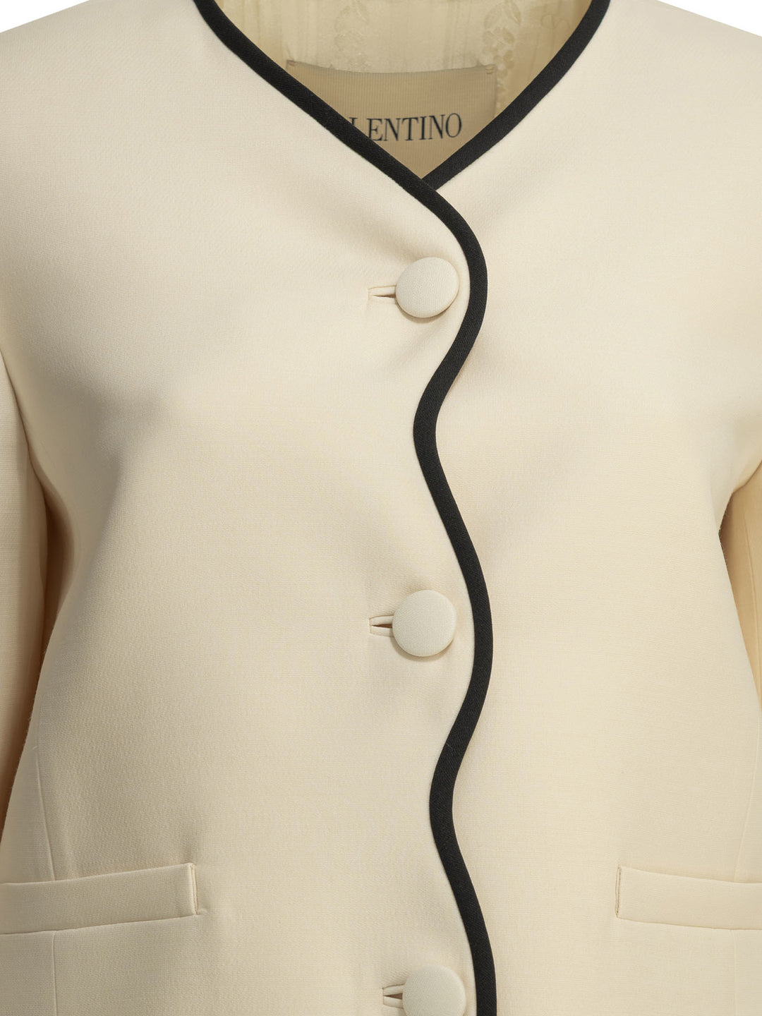 Valentino Crepe Couture Blazer Jackets and Coats - White | 64595b229e4352e19885ee3181b603fa7f55cd62