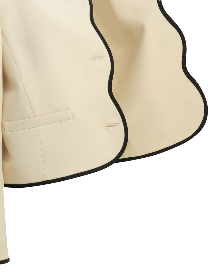Valentino Crepe Couture Blazer Jackets and Coats - White | 0ca92b1fa77c462653d77dd578fa8a876c3ac5cd