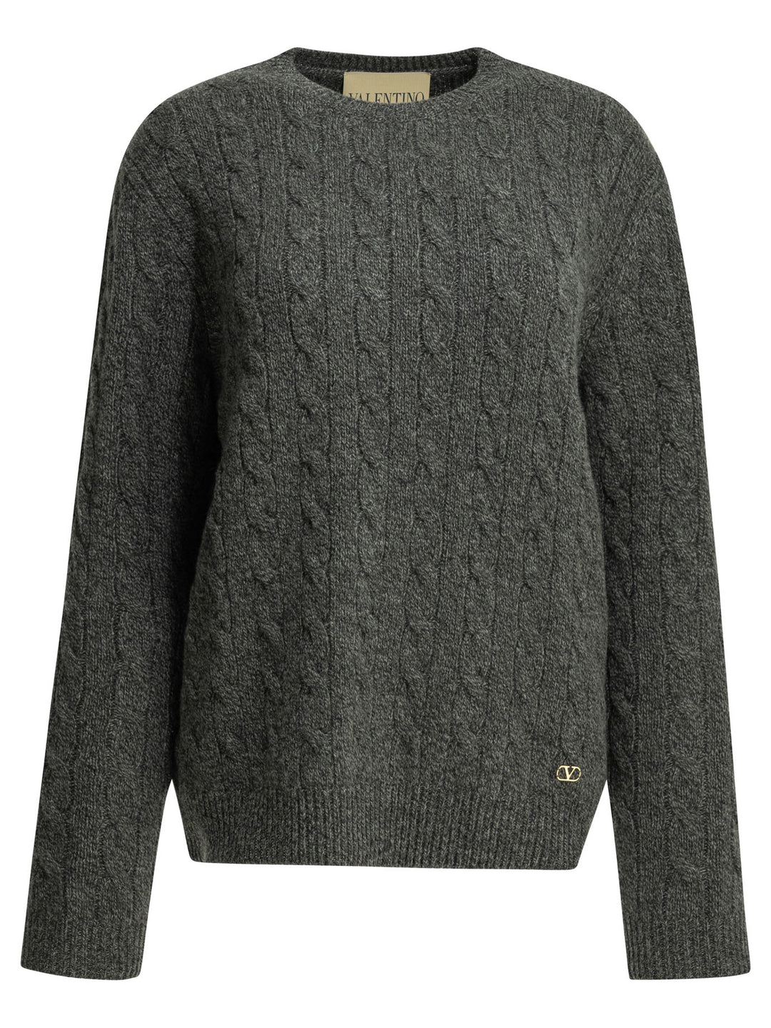 Valentino Virgin Wool Crewneck Sweater Knitwear - Grey | fd9b8a42e1030ce270aa9c42a2b3031e4066fbd5