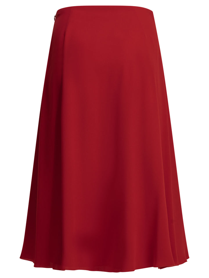 Valentino Flared Midi Skirt In Silk Skirts - Red | 797fca67bd7dc1f762abdca3c87620babe89def5