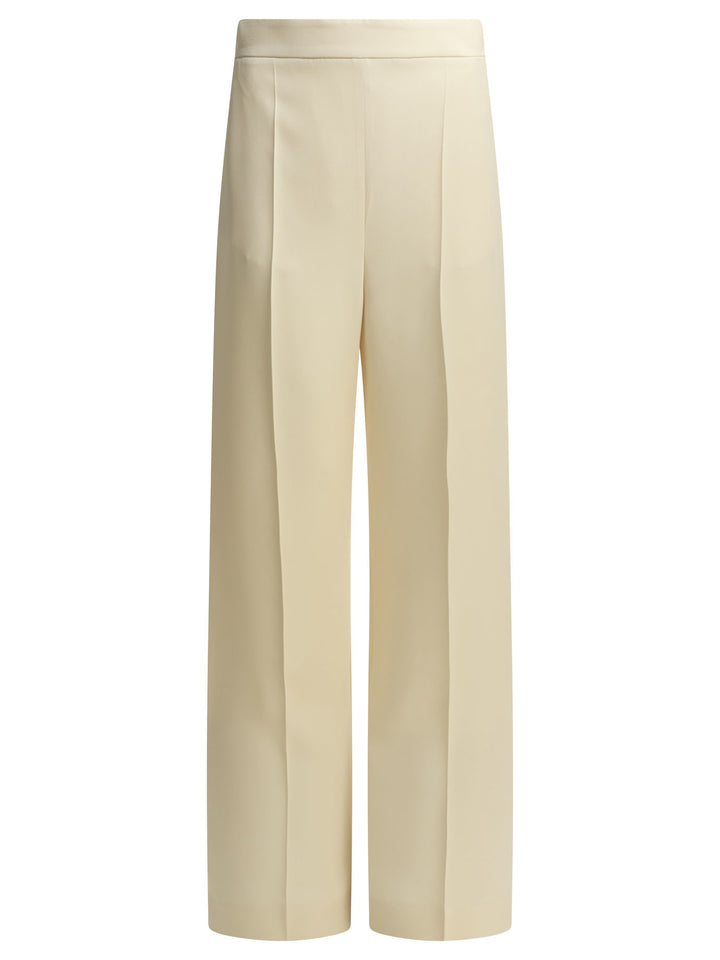 Valentino Silk Tailored Pants Trousers - White | 094602b854f6250d7f0d91d444e810fd96365de5