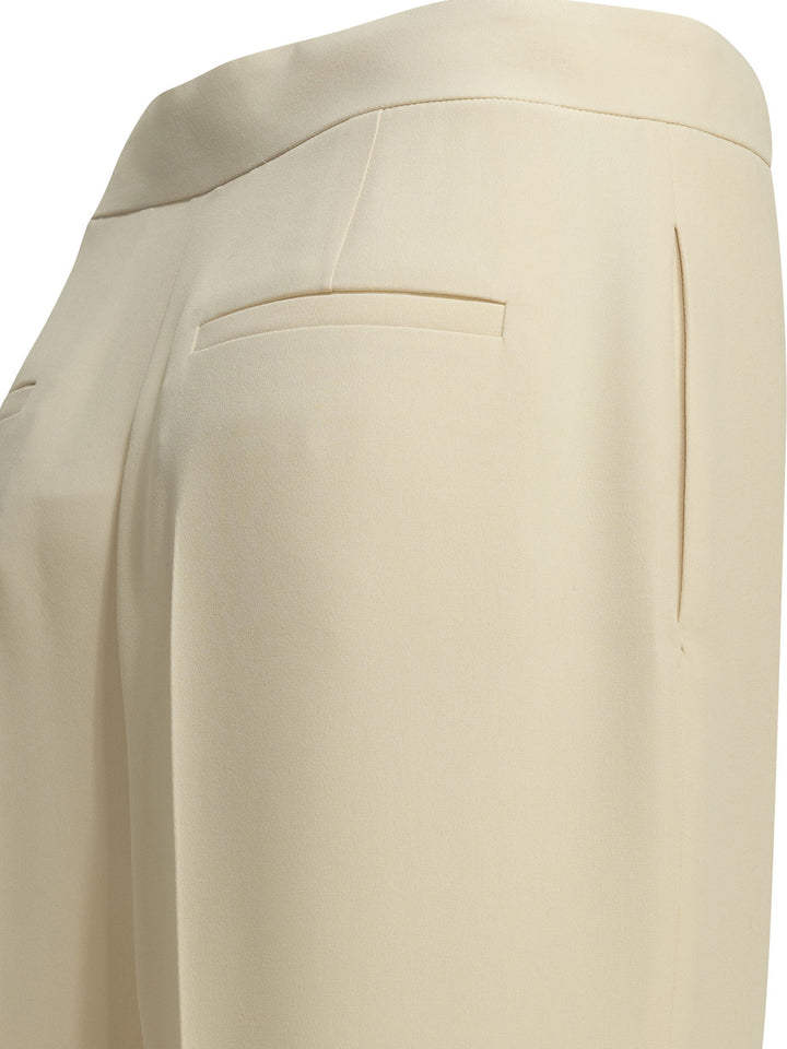 Valentino Silk Tailored Pants Trousers - White | be19f37a7e83d0920bb2bfe41e6fe740eddbec5d