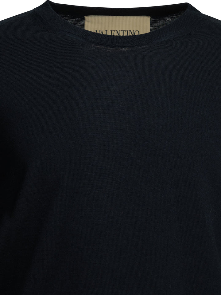 Valentino Vlogo Signature Knitwear - Blue | 87e8c600afdf50a5b48194b0e952fec36f39b5bd
