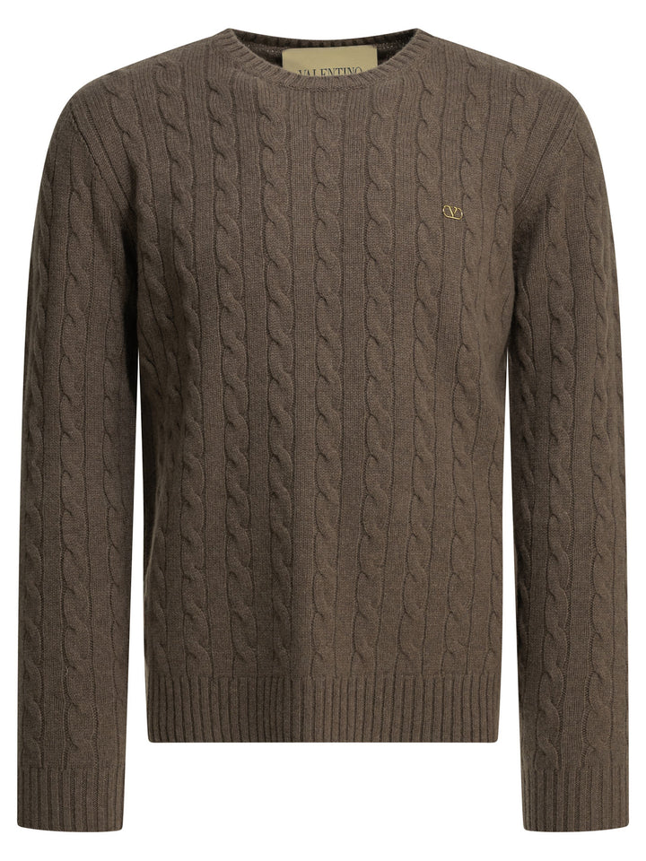 Valentino Vlogo Knitwear - Brown | e1a958b19cf96229a59092ad6afec6786068f6b1
