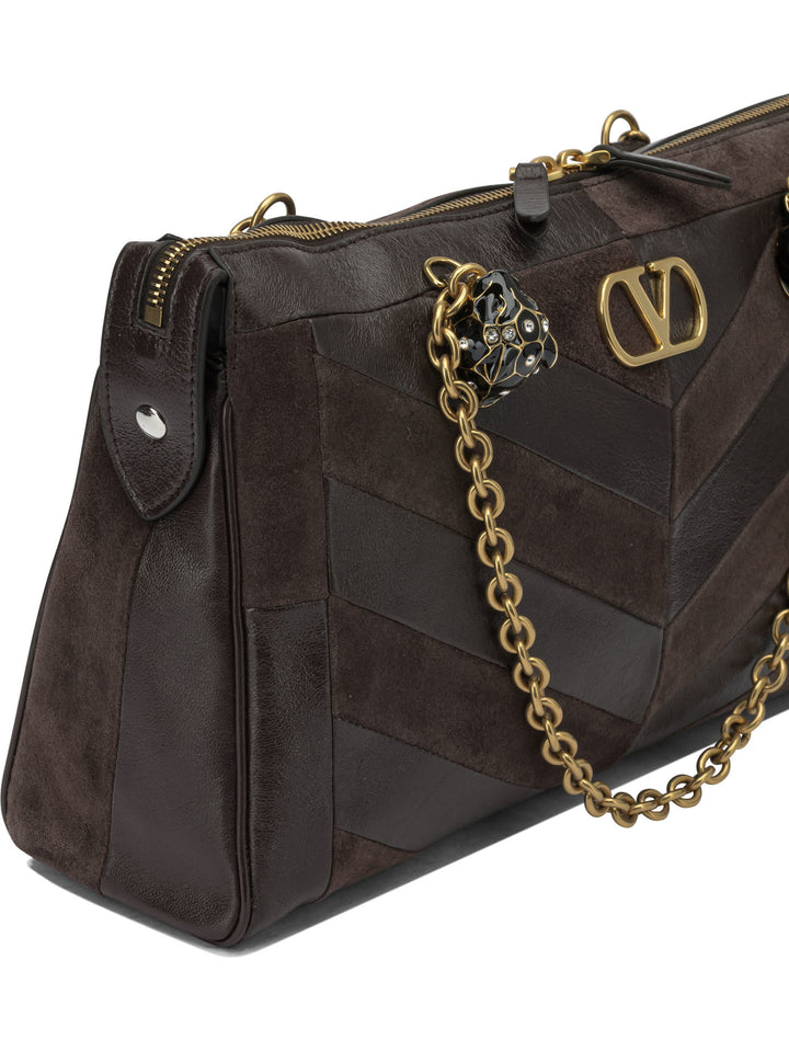 Valentino Garavani Panthea Shoulder Bags - Brown | 455e67eccff531a35f066d0d118cc89256b55410