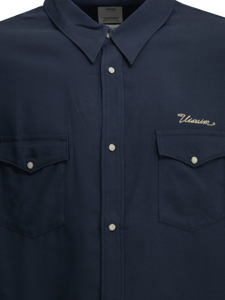 Visvim Meridian Shirts - Blue | 82898ec7eeea884270c96f374402874c7133c3b4
