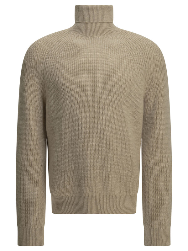 Cashmere Turtleneck Sweater Knitwear Beige