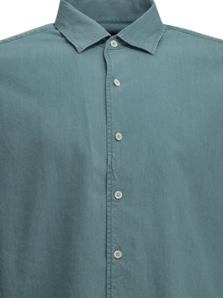 Zegna Casual Denim Shirt Shirts - Light blue | 67158d75acb99046e94cb1e0ddce3c33422ea69c