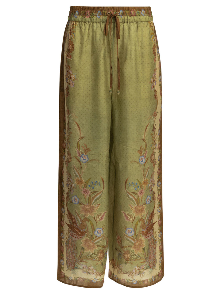 Zimmermann Indra Relaxed Trousers - Green | f310a145c42bd3e7bf3ff4c6b5876d252149418e