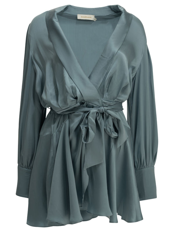 Short Wrap Dress Dresses Light Blue
