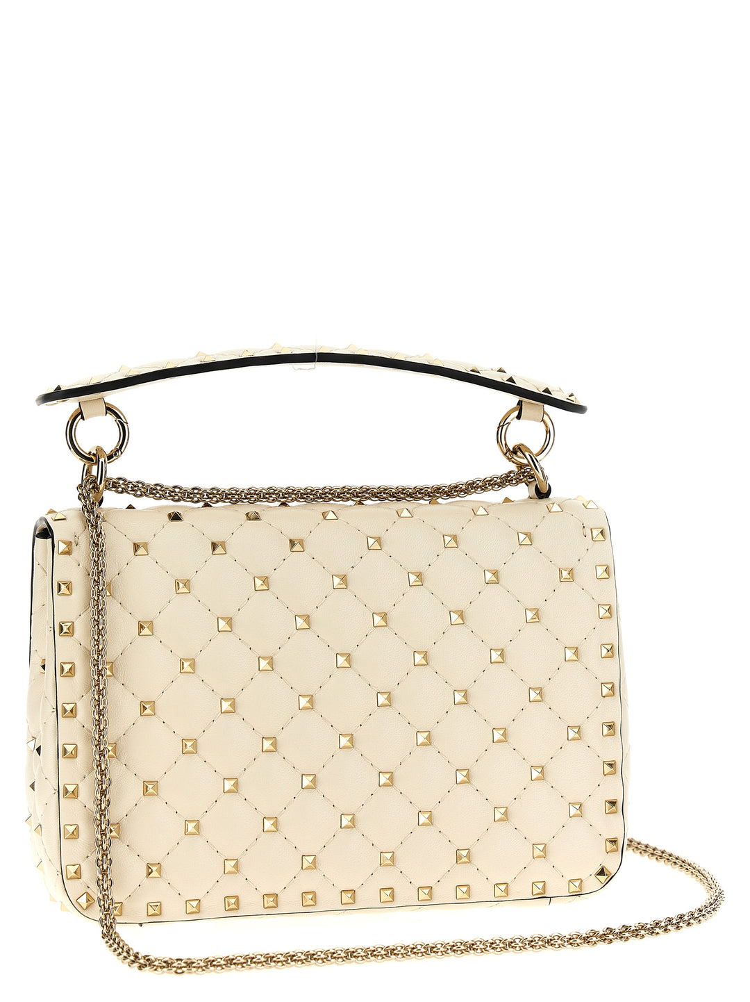 Rockstud Spike Shoulder Bags White