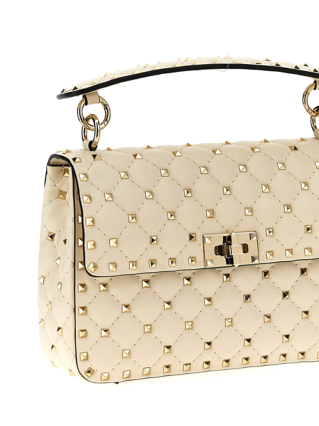 Rockstud Spike Shoulder Bags White