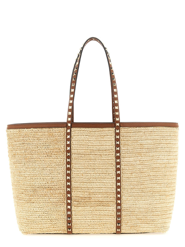 Rockstud Tote Bag Beige