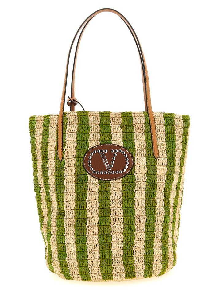 Valentino Garavani Shopping Valentino Garavani Raffia Tote Bag - Green | 9cfa7792e805164d577e754fa2b1e51203d8a0a4