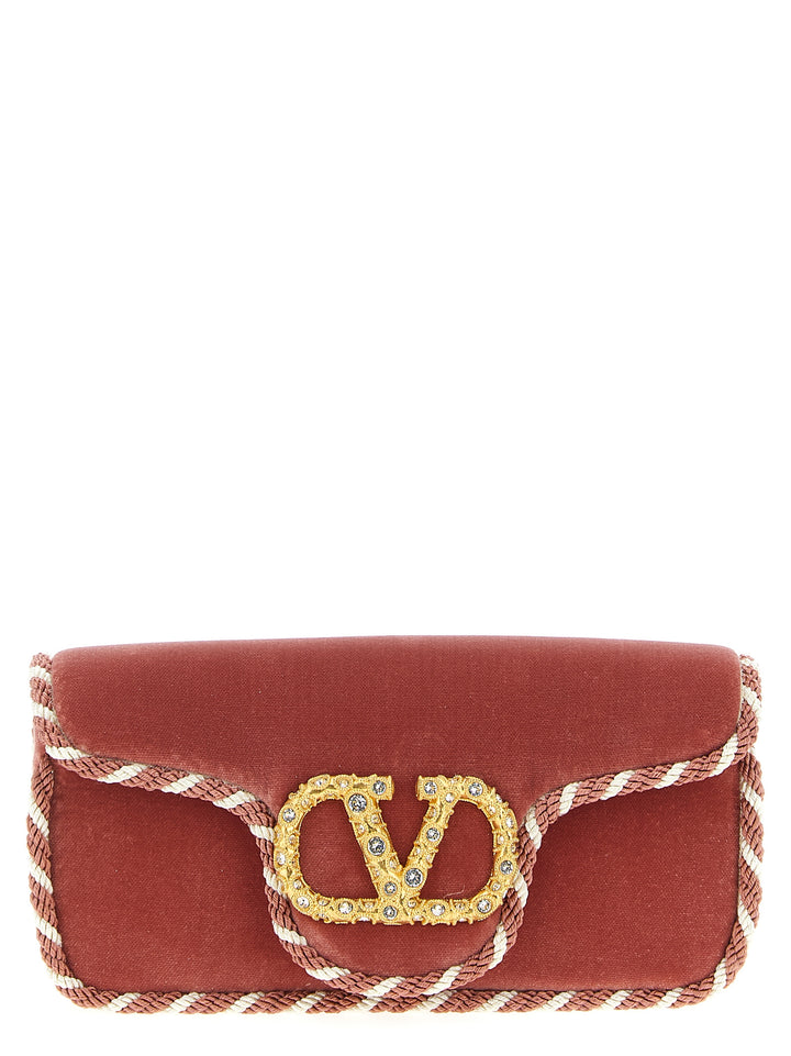 Valentino Garavani Locò Clutch - Pink | 47dd94b96f2ebf8981bbd03ef8aa0f97b100c131