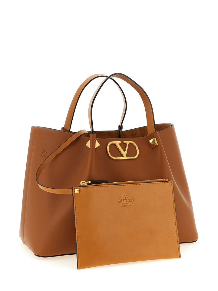 Valentino Garavani Shopping Valentino Garavani Vlogo Signature Medium Tote Bag - Brown | 8eb17c064261c6374126e71fe6e8dedd7b591af4