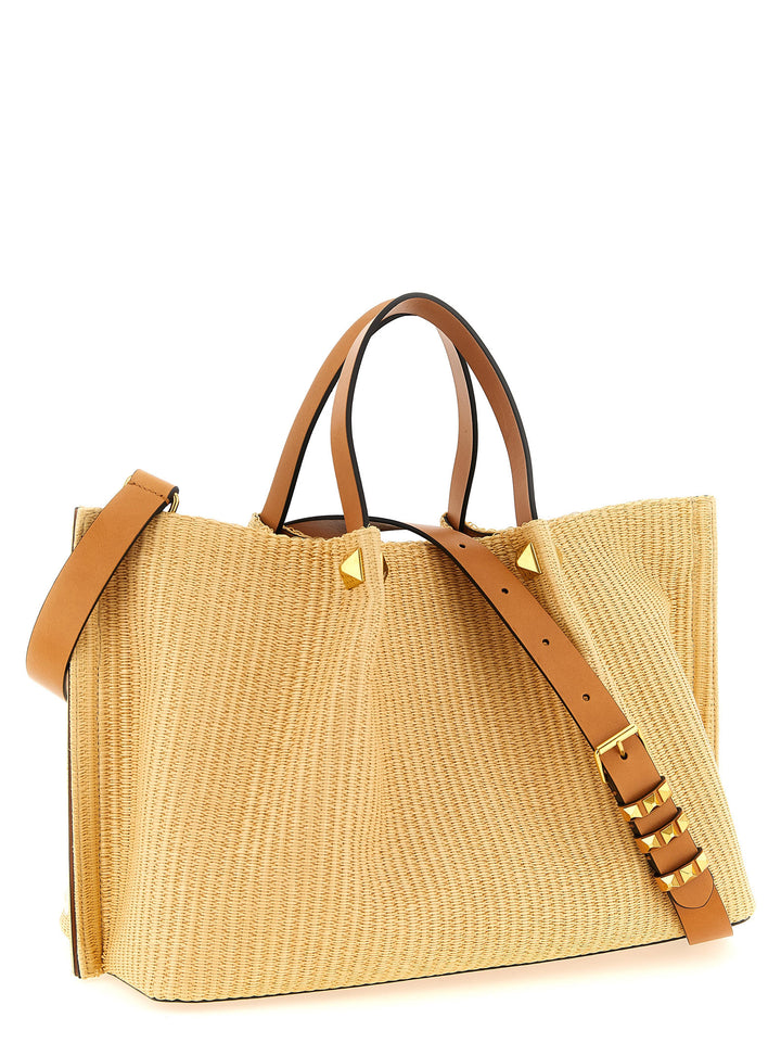 Valentino Garavani Shopping Valentino Garavani Medium Raffia Tote Bag - Beige | 301491b354cee5d2be54d080061138cb166d6138