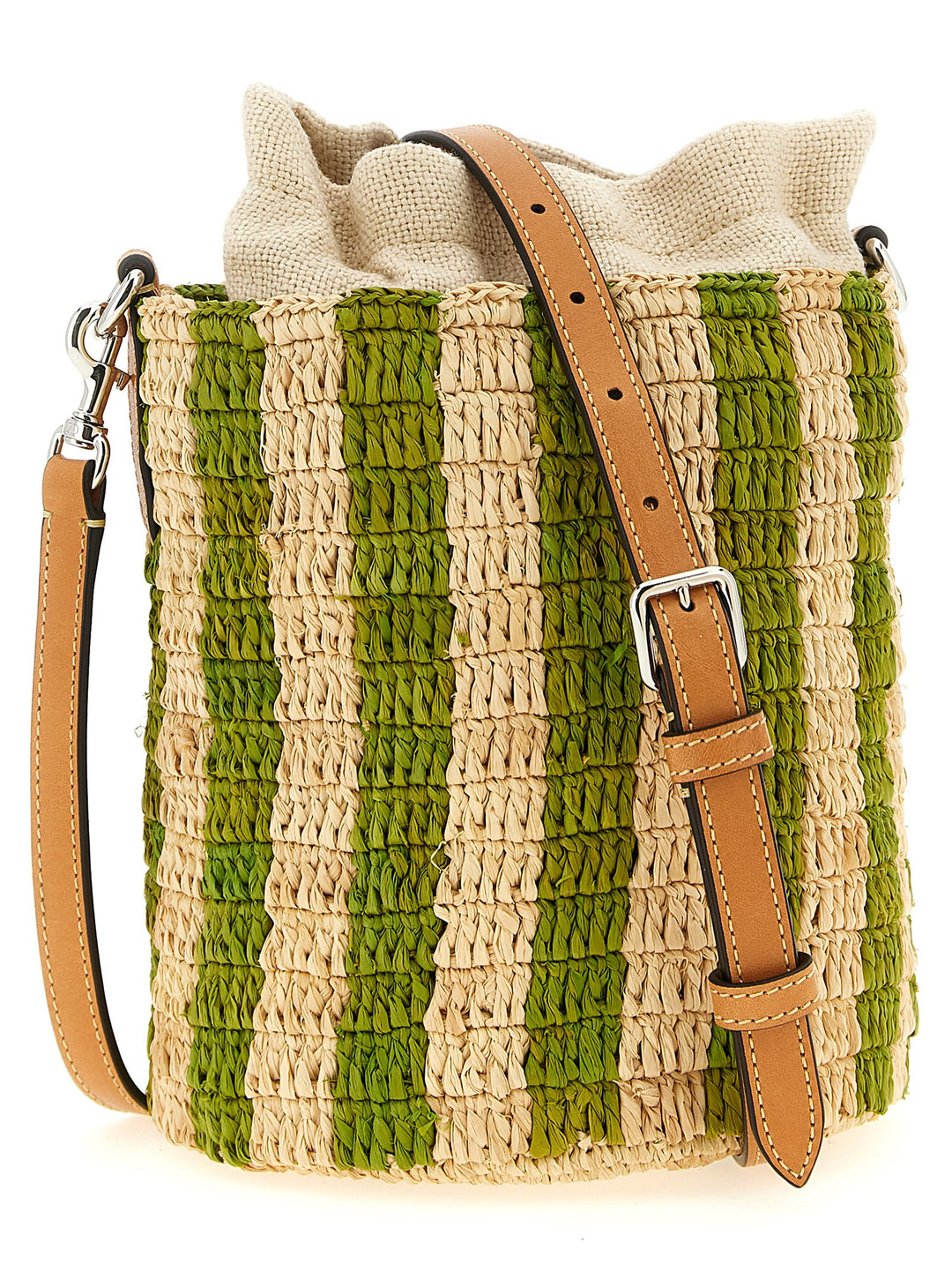 Valentino Garavani Valentino Garavani Raffia Small Bucket Bag Shoulder Bags - Green | b82f7ae0df44b1216b7807819d8b1802a57c022b