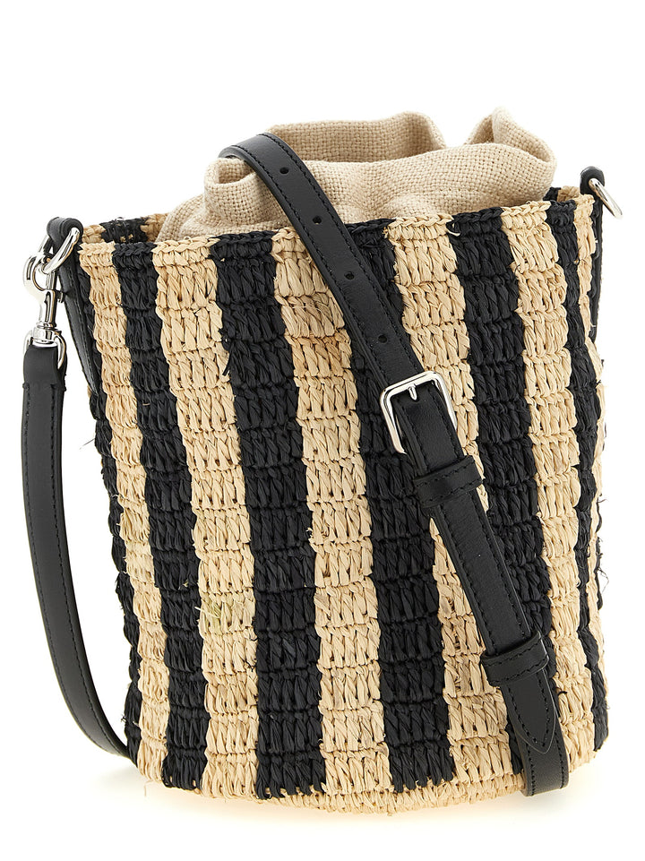 Valentino Garavani Valentino Garavani Raffia Small Bucket Bag Shoulder Bags - Black | 73b1fee8af3088a15984c9d1d3ed5aae474acaa9