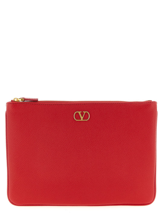 Valentino Garavani Vlogo Signature Bag Clutch Red