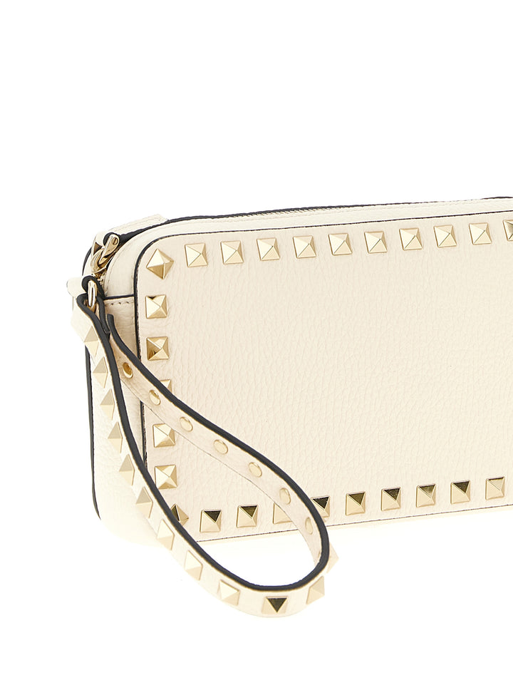 Valentino Garavani Rockstud Clutch - White | 49f17f5330cc25ac234cca8c4b5678ca15f82eef