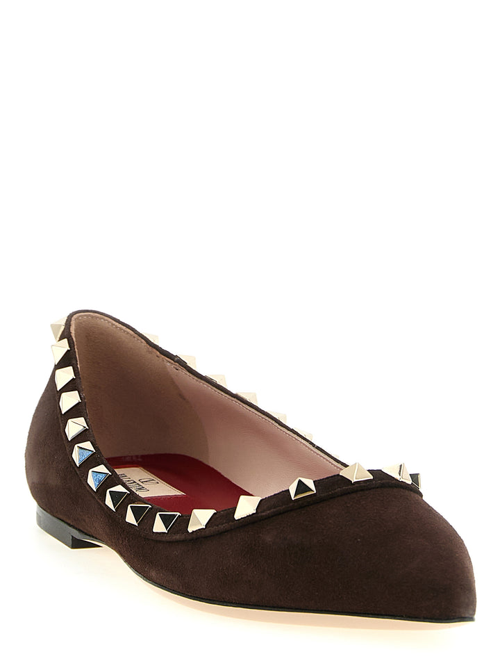 Valentino Garavani Rockstud Flat shoes - Brown | 52dd7755b5ed753f1eba963cb7c5172e90d50ead