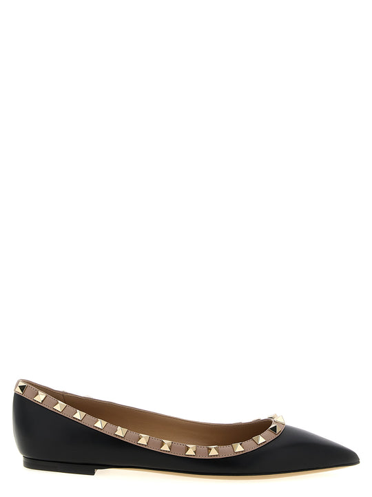 Rockstud Flat Shoes Black