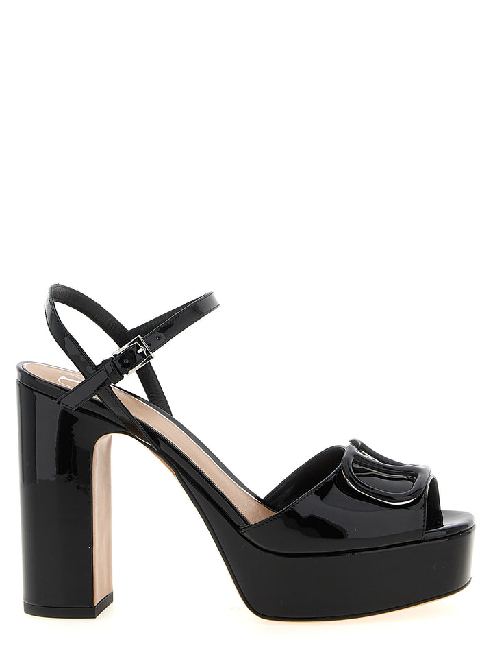 Valentino Garavani Vlogo Sandals - Black | 4a426d37edb5f8622807bf0d577b40f71dbaacd4
