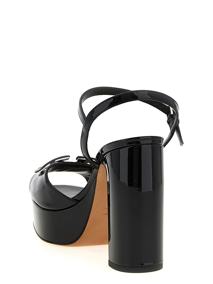 Valentino Garavani Vlogo Sandals - Black | acda0aa20a1c8b4e11b56d13e553aae6a080c6e9