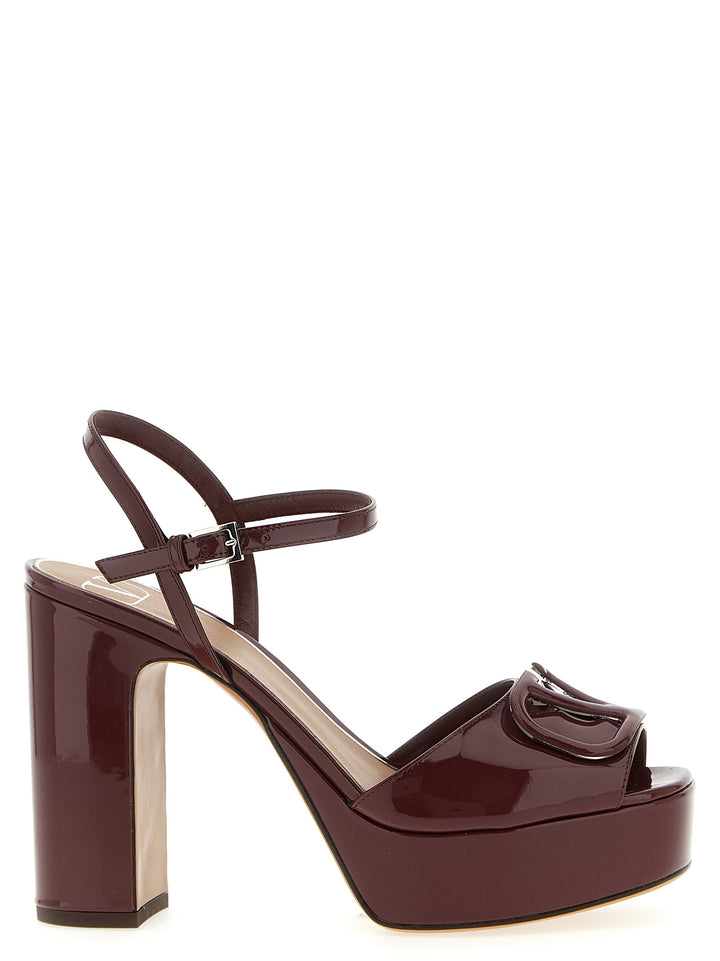 Valentino Garavani Valentino Garavani Vlogo Signature Sandals - Bordeaux | 66c0e2a34338de0a30af288477efe250584f6152