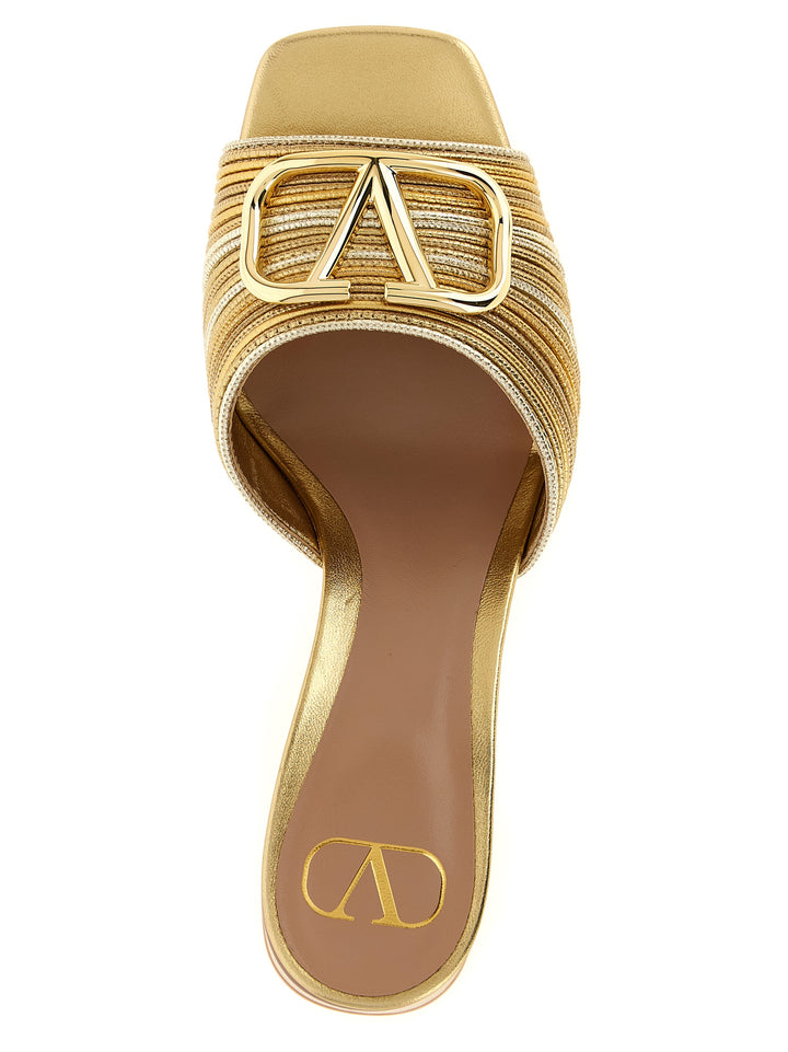 Valentino Garavani Valentino Garavani Vlogo Signature Slides Sandals - Gold | eb063e4c86fcc5012b35f411435a978acf92507a
