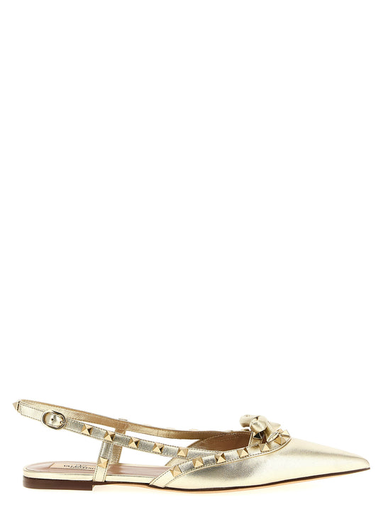Rockstud Flat Shoes Gold